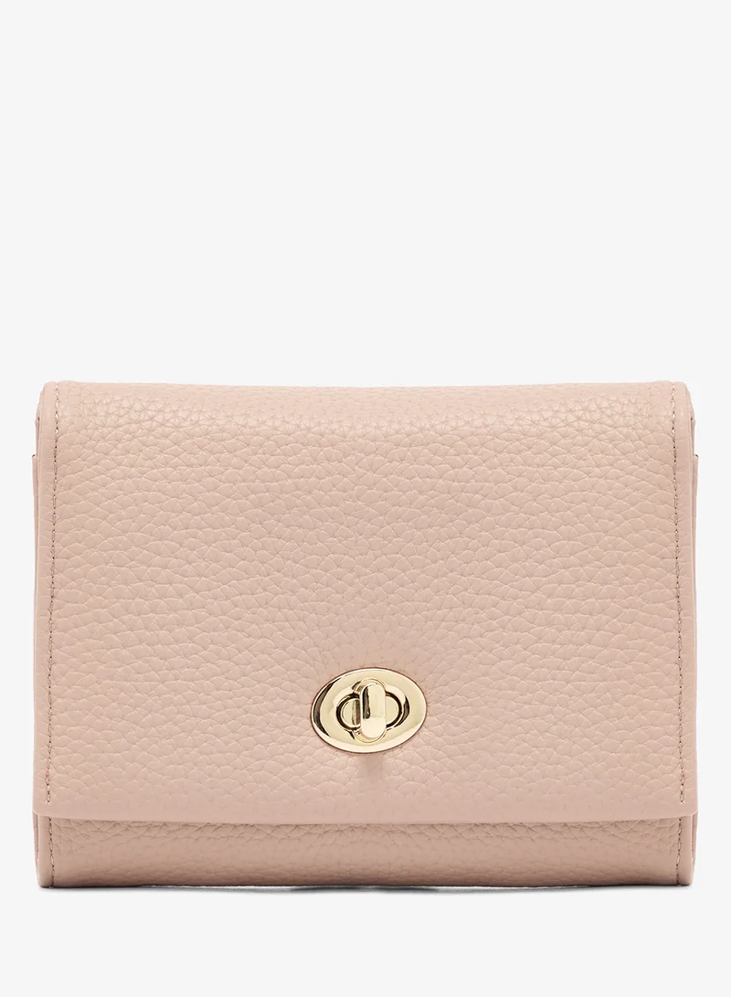 جينجر Classic Flap Mini Wallet With Gold Accent